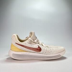 Nike LunarEpic Flyknit 2 White Copper Running Shoes 904743-100 Women's Size 10.5